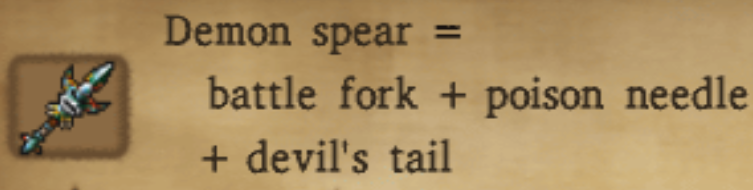 Demon Spear Alchemy Recipe